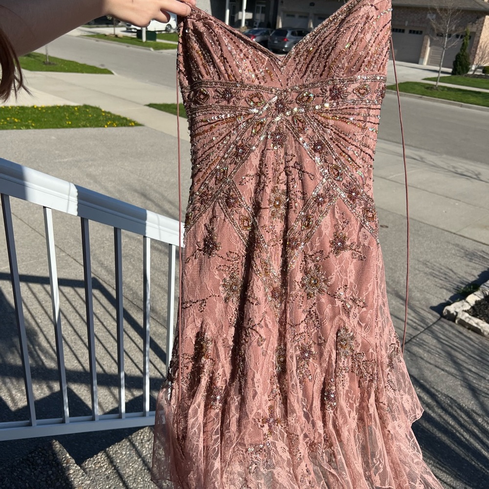 Beautiful beaded Sue Wong halter cocktail dress